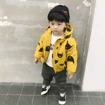 Boy autumn winter coat 2021 new foreign style male baby warm cotton coat Korean childrens winter cotton padded jacket thickened tide