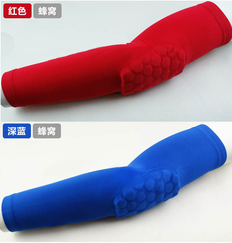 Tổ ong cánh tay bảo vệ thể thao chuyên nghiệp bóng rổ nam chống va chạm đào tạo khuỷu tay cổ tay bóng sao thiết bị bóng rổ trẻ em thiết bị bảo vệ cuff - Dụng cụ thể thao dây băng đầu gối