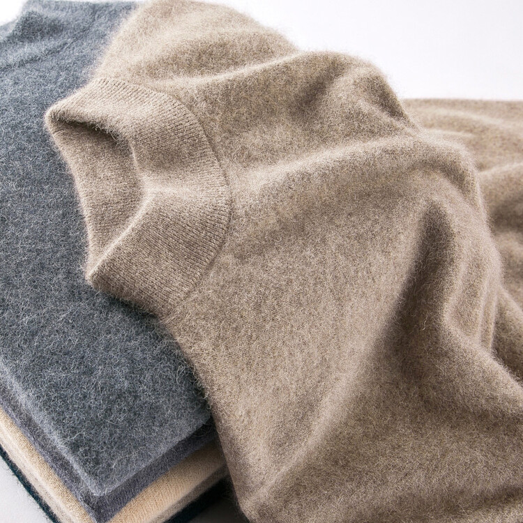Erol High-End Men's 100% Pure Cashmere Sweater, Men's Half-Turtleneck Thickened Winter Warm Wool Sweater, Middle-Aged Mink Cashmere Sweater Erol High-End Men's 100% Pure Cashmere Sweater, Men's Half-Turtleneck Thickened Winter Warm Wool Sweater, Middle-Aged Mink Cashmere Sweater