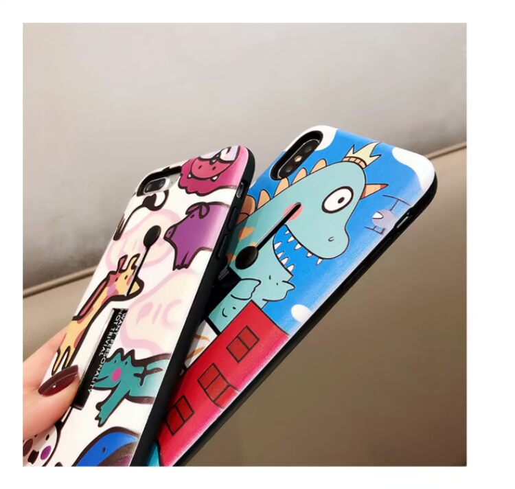 Zoo khủng long phim hoạt hình dễ thương táo X / Xs / Max / XR vỏ điện thoại di động iphone7plus / 8 / 6sp sáng tạo IX khung nhẫn vô hình 8PLUS bảo vệ tính cách mới - Nhẫn mẫu nhẫn cưới đẹp 2020