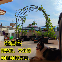 Iron Art Arch Flower Shelf Climbing vines Vineyard Garden Monsoon Season Iron Thread Lotus Climbing Flower Bracket Outdoor Plant Shelf