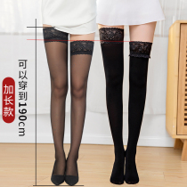 Long black stockings female summer thin half leg long non-slip knee socks lace thigh high tube socks Net Red Summer
