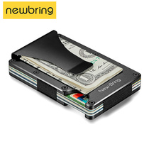 Niu Bing metal wallet male ultra-thin simple wallet Male bank card bag Creative credit card piece storage artifact