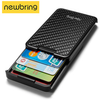 Niu Bing Carbon fiber wallet mens mini nfc anti-theft brush small card bag Ultra-thin mens card box Credit card holder