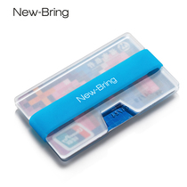 NewBring thin transparent card bag male large capacity luminous couple gift small wallet Female credit card clip summer