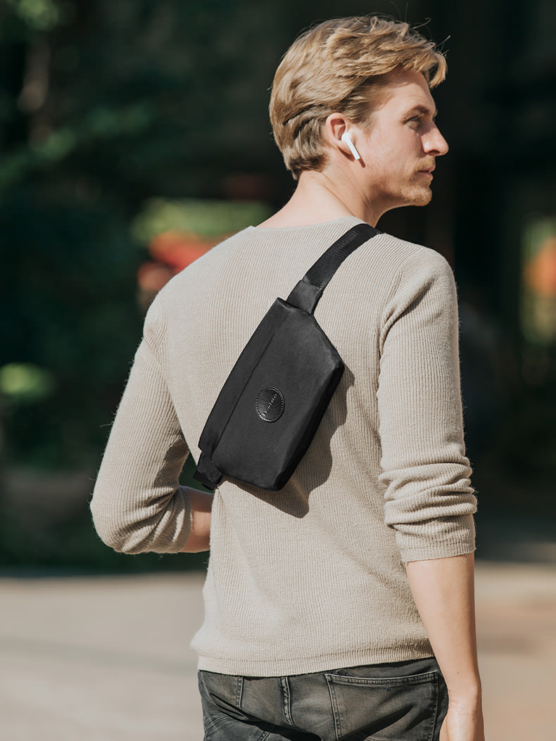 NewBring túi nam đa chức năng túi ngực nhỏ túi vải thường xuyên Messenger túi thủy triều thương hiệu túi đeo vai thể thao ba lô - Túi của con người may balo