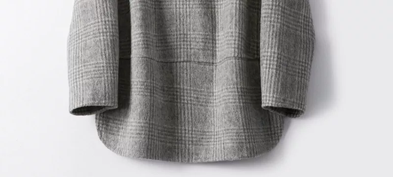 2019 mới áo hai mặt cashmere chống mùa nữ áo dài phổ biến hoang dã handmade ngắn đoạn - Accentuated eo áo