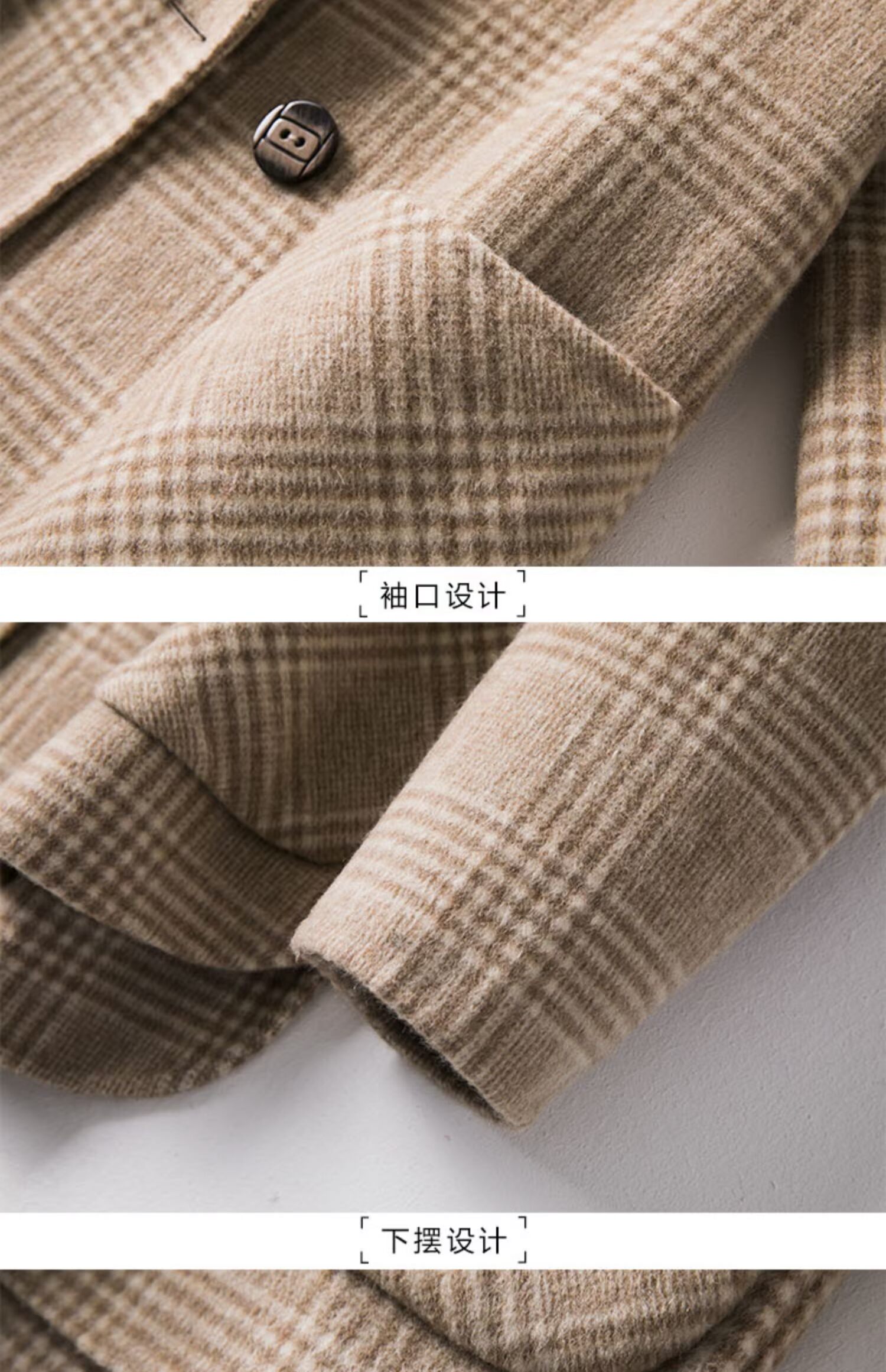2019 mới áo hai mặt cashmere chống mùa nữ áo dài phổ biến hoang dã handmade ngắn đoạn - Accentuated eo áo áo vest dạ nữ ngắn