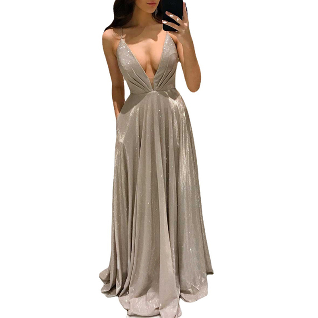 Spaghetti Braps Satin Promply Sexy Evening Женщины платье 