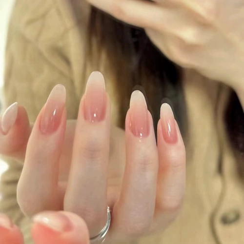 Нюдовые высококачественные наклейки для ногтей для маникюра, накладные ногти, средней длины, новая коллекция, легкий роскошный стиль, изысканный стиль