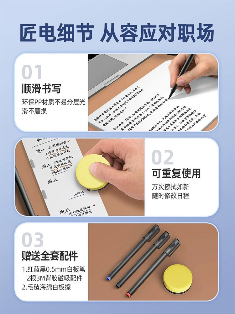 스크린 메시지 보드 자석 양면 화이트보드 지울 수 있는 컴퓨터 측면 메시지 보드 알림 보드 메모 알림 보드 자석 스티커 메모 보드 책상 메모 보드 측면 클립