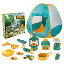 Outdoor camping tent childrens playhouse play house toys green simulation picnic tableware camping set toys