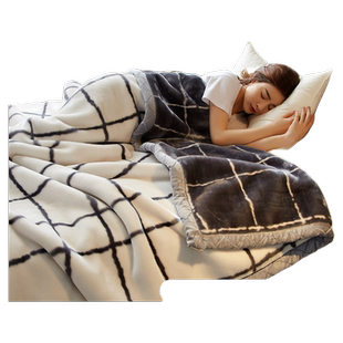 南极人拉舍尔毛毯冬季加厚绒午睡盖毯子床单人宿舍学生珊瑚法兰绒