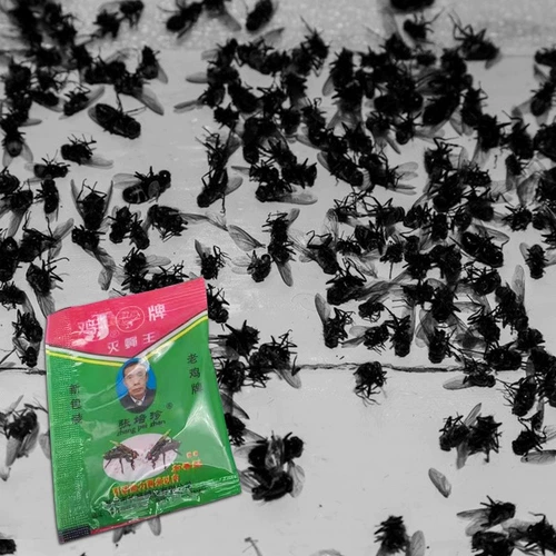 Истребление наводнений фермы, Длинное воздействие на открытое домашнее хозяйство, погашение летающего артефакта, пахнет мертвым куриным брендом, мухи, мухи