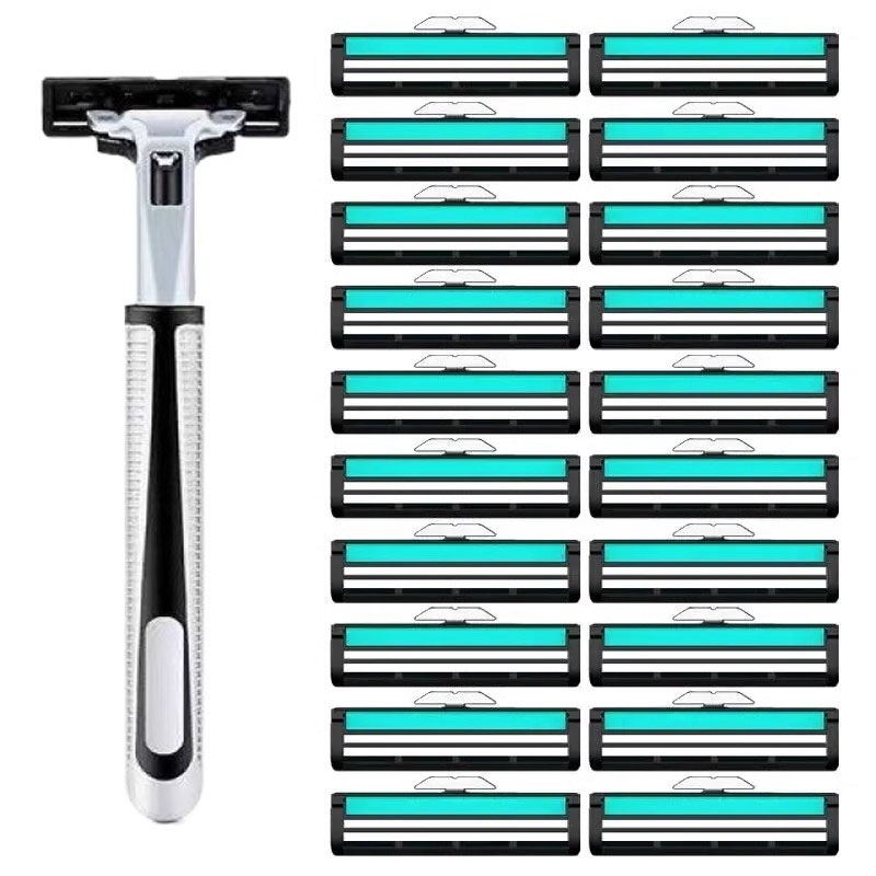 Double-Layer Blade Shaving Razor Stainless Steel Manual Razor Head Men's Classic Beard Razor Universal Razor