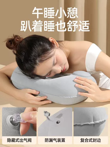 Портативная надувная подушка для шеи для путешествий, самолет, с защитой шеи