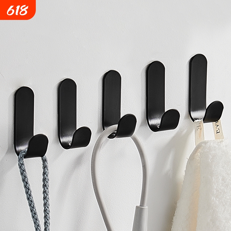 No-Drill Hooks with Strong Adhesive, Heavy-Duty Clothes Hooks for Walls, Dormitory Wall Hooks, Wall-Mounted Kitchen Hooks