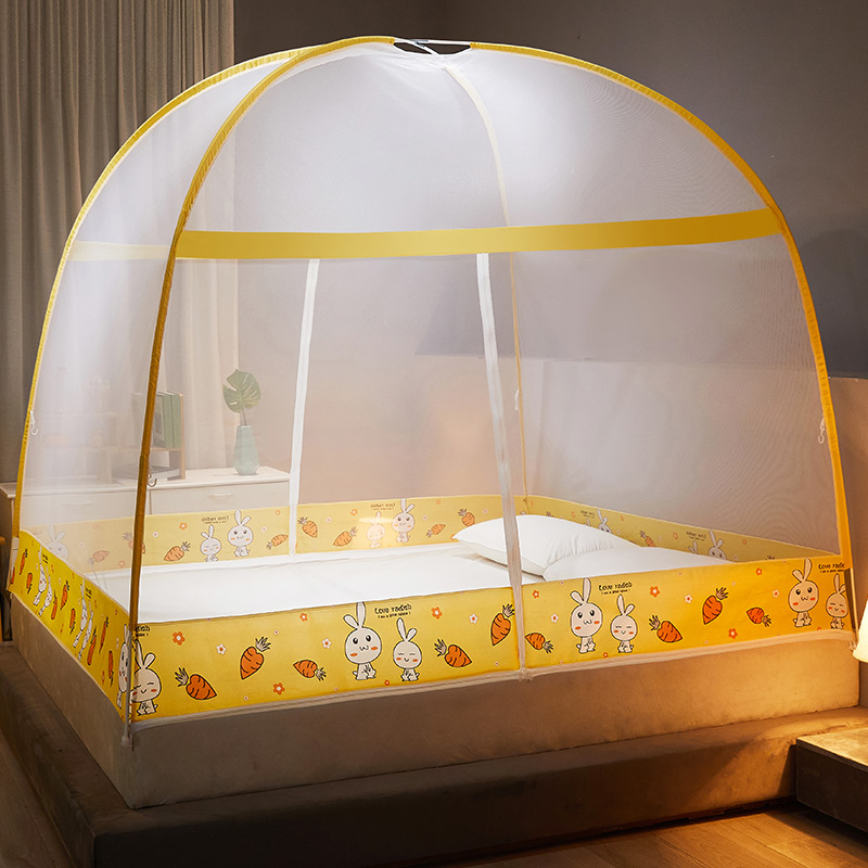 Big Radish Rabbit - More SpaceInstallation free Mongolian yurts Mosquito net household 1.8 Rice bed 1.5m student dormitory 1.2m Tent Single person encryption Mosquito net