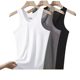 100% Cotton Men's Vest Summer Fitness Sleeveless Hurdle Wear Inside White Cotton Bottoming Undershirt Round Neck