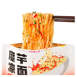 魔芋凉面凉皮即食低卡夜宵代餐主食免煮速食品拌面减开袋麻酱健身