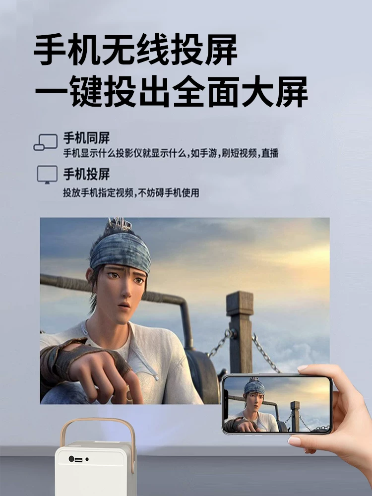Проектор Rongshida Instal High-definition для домашнего кинотеатра, гостиная, стены, домашнее животное, с экраном для мобильного телефона, портативный компактный для комнаты студента