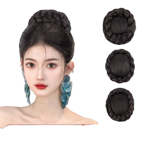 Wig Womens Princess Qianjin Bag Balls head imitation All true man High skull Crest Bride Styling Disc Hair Natural Hemp Flower