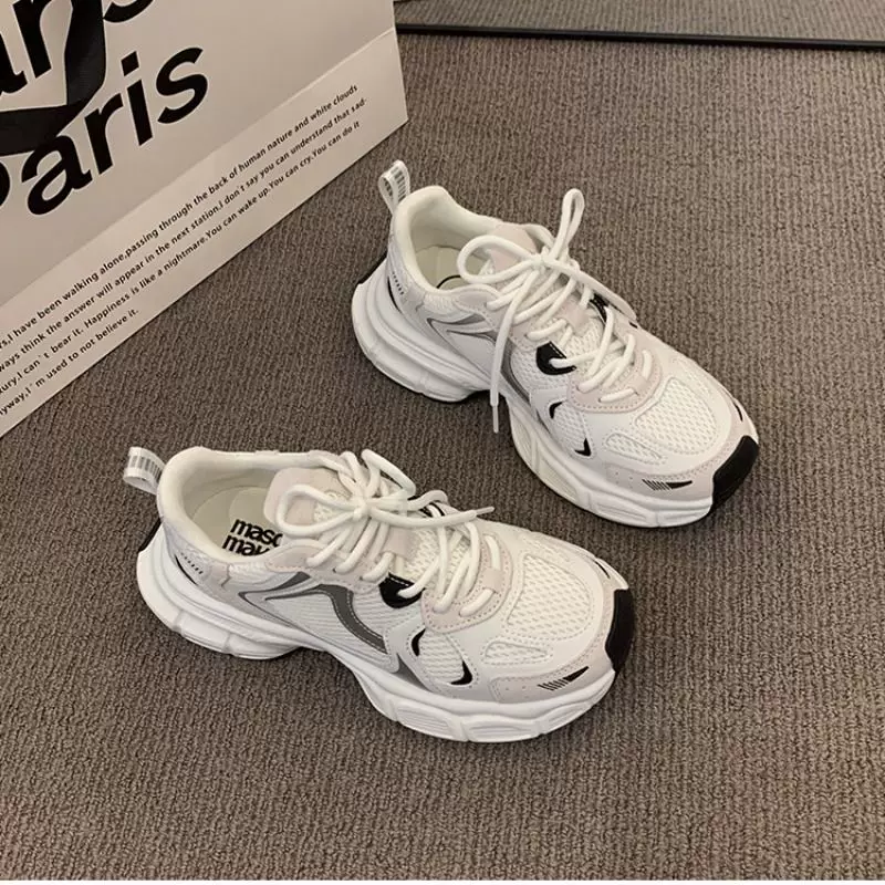 Хитрые амортизирующие dad shoes 2024 новые универсальные кроссовки для женщин, толстая подошва, высокие каблуки, низкоодеваемые беговые спортивные кроссовки