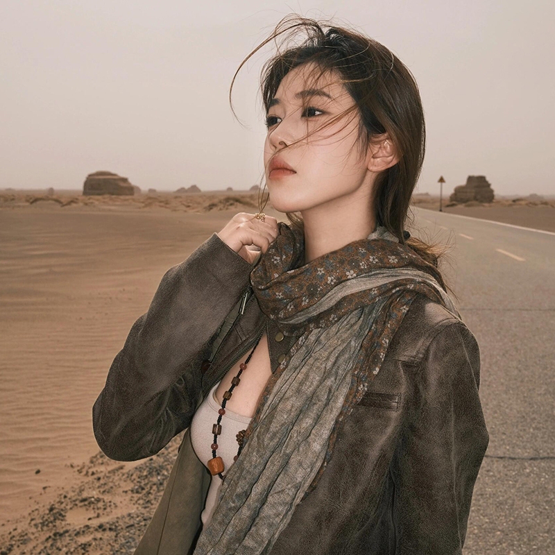 Thin Cotton and Linen Scarf in Wasteland Style for Women, Suitable for the Northwest, Yunnan Travel, Artistic Silk Scarf, Ethnic Style Headscarf