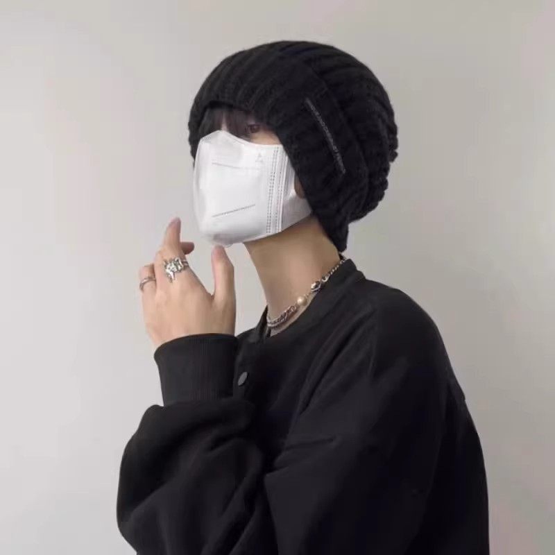 毛线帽男士秋冬帽子潮男款保暖百搭冷帽宽松大头围显脸小针织帽男 2