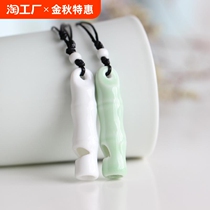 Creative trinkets bamboo whistle necklace can be used as a ringing gift for adults small fresh ceramics as a gift for besties
