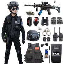 Childrens little police equipment police uniform special forces suit little soldier little SWAT clothes toy gun boy