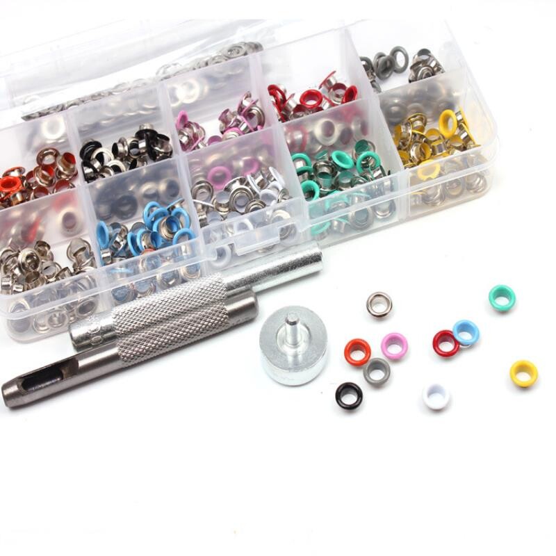 越境EC向けに、塗装済みアイレットと靴用アイレットを含む、内径5mmの既製カラーアイレット300セットとアイレットツール3点セットを提供します。