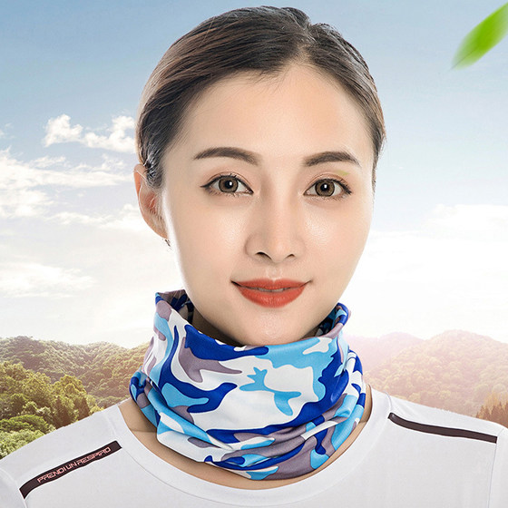 Sunscreen ice silk neck scarf men's neck cover neck protection summer fishing mask outdoor riding face scarf summer thin