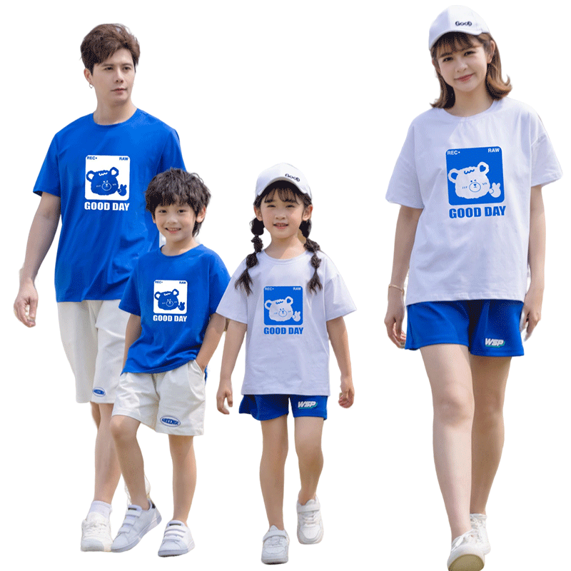 Parent-child clothing 2023 new style for a family of three and four