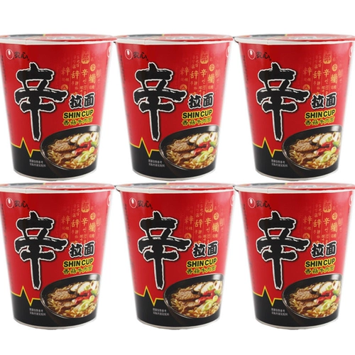 Nongshim Shin Ramen, острая лапша с капустой, ведро, 65 г/70 г, комбинированная корейская лапша быстрого приготовления, рамэн быстрого приготовления