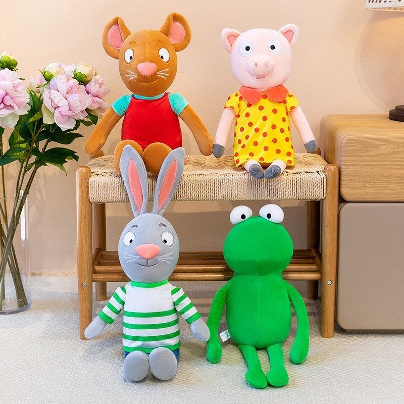 Percy and Pip Themed Plush Toys, Stuffed Animals, Pillow Toys, Frog and Pig Figures, Children's Birthday Gifts