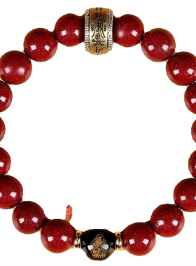 普陀山朱砂手串男士本命年佛手链龙男女款平安福礼物配饰文殊护身