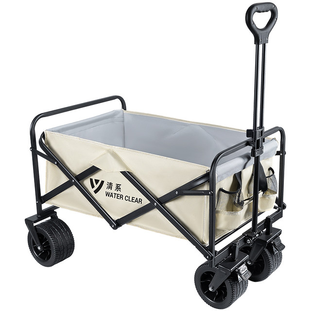 Outdoor camper cart foldable camper cart picnic small trailer trolley portable camping trolley lightweight