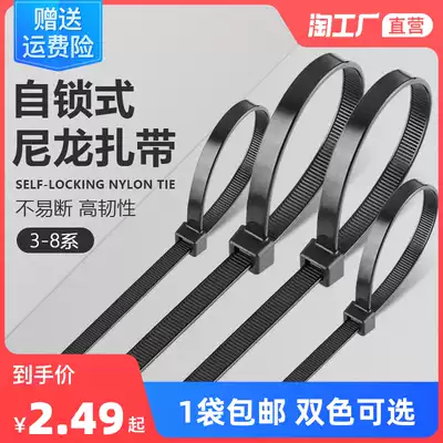 Nylon plastic cable tie self-locking strong cable tie holder wire strap 3*80-8*500 black and white