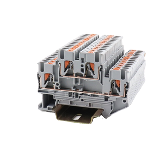 PTTB2.5双层弹簧接线端子组合式PT2.5两层导轨直插式端子排免工具