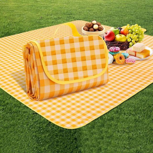 mat Picnic mat ຄວາມຊຸ່ມຊື້ນ-proof mat thickened outdoor picnic camping tent floor mat spring outing cushion waterproof lawn mat folding