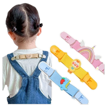 Childrens overalls anti-fall clip fixed artifact sling anti-slip shoulder bag childrens elastic anti-fall clip anti-slip
