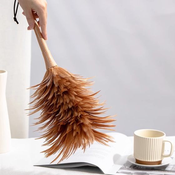 手工真鸡毛掸子老式家用除尘禅子车用清洁扫灰不掉毛装饰插瓶摆件