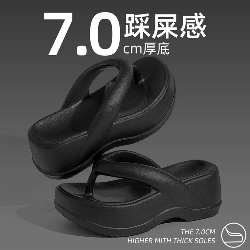 Летние модные сланцы на платформе, высокие пляжные слайдеры, тапочки, обувь