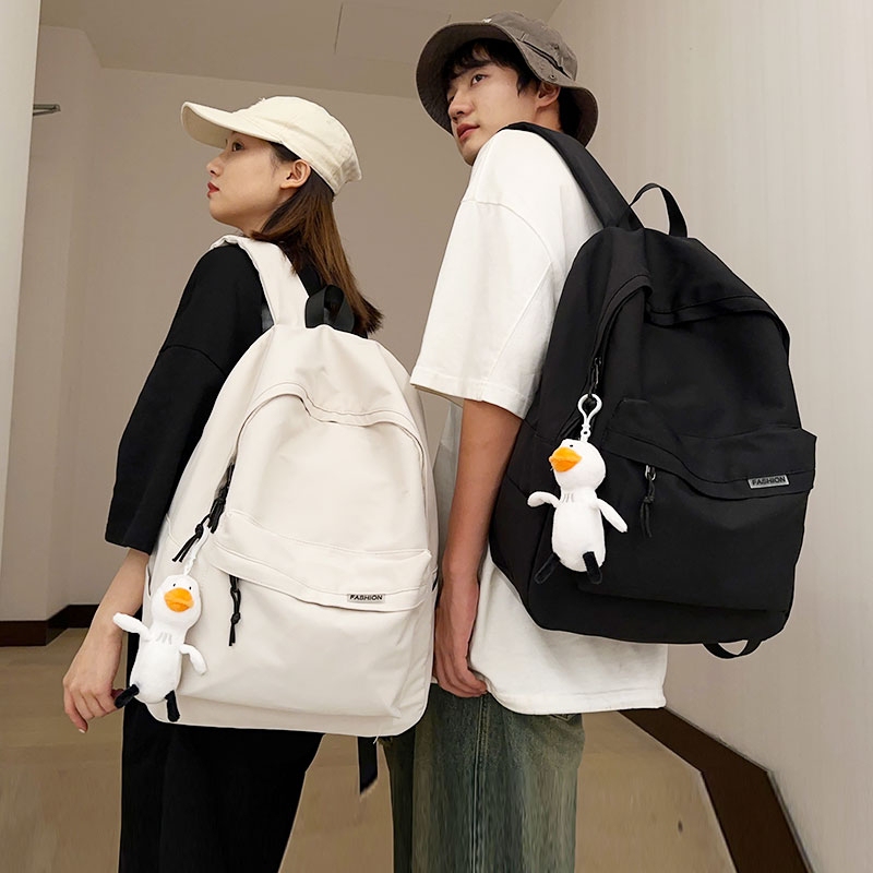 Backpack, School Bag, Men's Large-Capacity Travel Bag, Junior High School Hiking Bag, Female College Student Black Nylon Waterproof Bag Backpack, School Bag, Men's Large-Capacity Travel Bag, Junior High School Hiking Bag, Female College Student Black Nylon Waterproof Bag