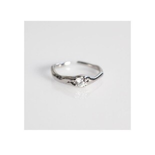 The Silver Niche Niche Ins Wind -shaped Stone Stone Ring of the Silver Niche INS