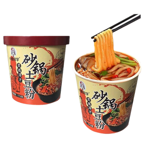 老牌子砂锅土豆粉速食麻辣烫酸辣粉冲泡免煮速食桶装方便面整箱