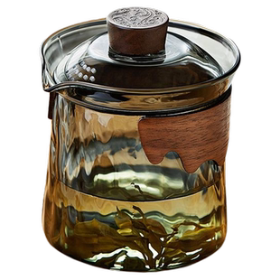 防烫玻璃盖碗过滤茶壶茶杯套装红茶泡茶器茶碗一人茶具单壶手抓壶