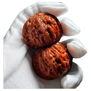 文玩核桃四座楼把玩手把件官帽血麒麟纹古玩盘玩手串男闷尖包浆