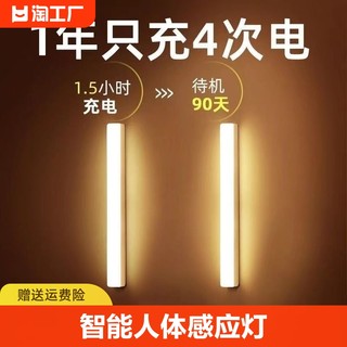 Intelligent human body induction lamp stairway automatic sound and light control wardrobe cabinet night wireless charging led night light